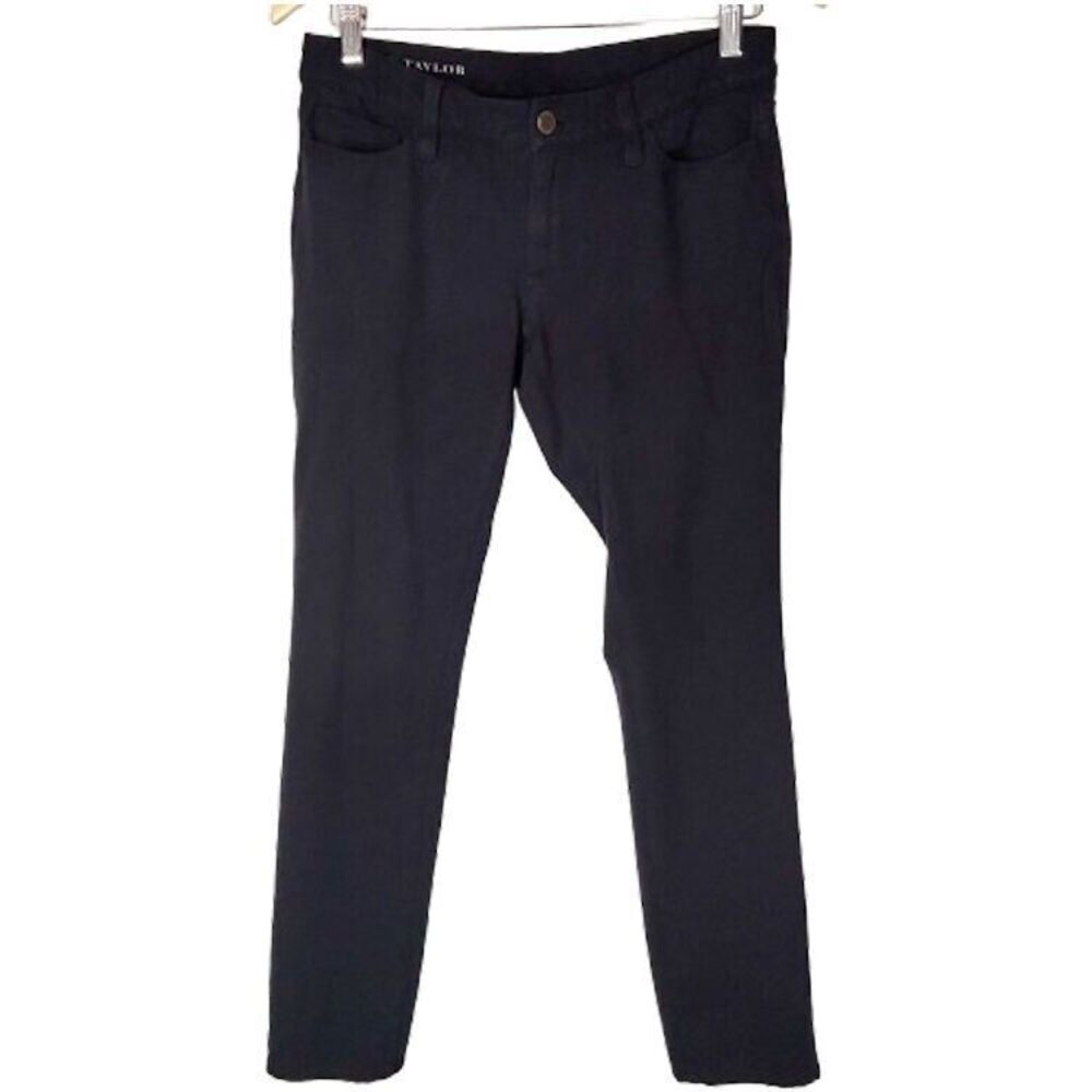 Ann Taylor Pants Size 6 Black Stretch Rayon Knit Skinny Jeans Solid